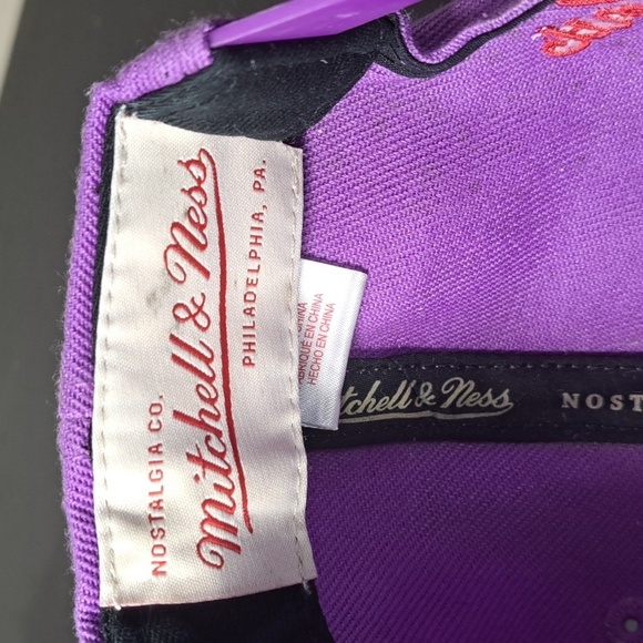 Mitchell & Ness Toronto Raptors Adjustable Hat Embroidered DJ Carton #3 Purple - Picture 8 of 9